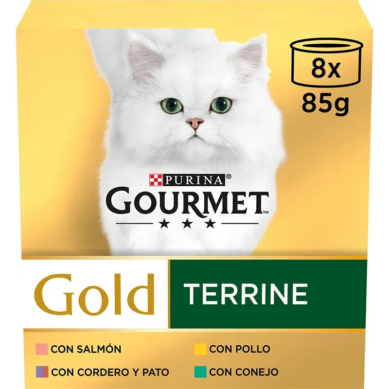 Gold Gourmet Terrine Nassfutter Für Katzen 8x85g 12 Einheiten von Purina – Produktfoto