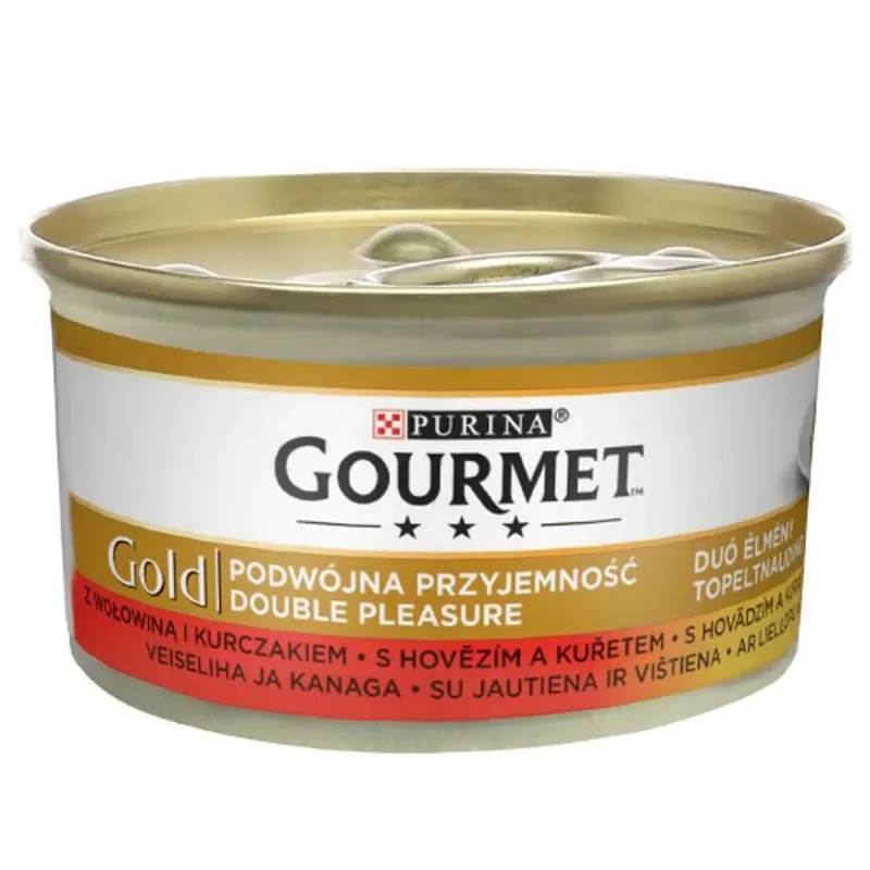 Goud Gourmetmix Van Rundvlees En Kip Nat Kattenvoer 85g by Purina – product photo