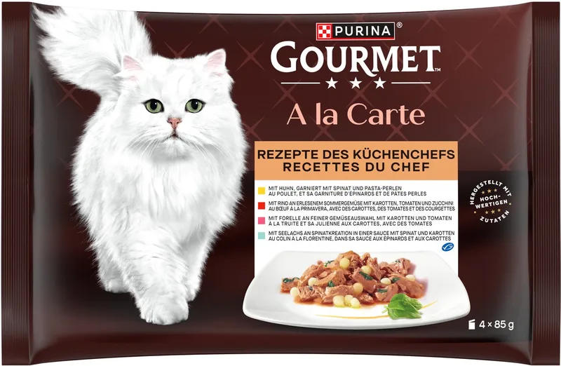 Gourmet A La Carte Chef’s Recipe Selection Wet Cat Food 4X85G by Purina – product photo