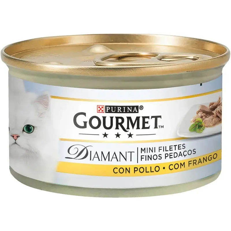 Gourmet Diamant Dunne Plakjes Kip Katten Snack 85g 24 Eenheden by Purina – product photo