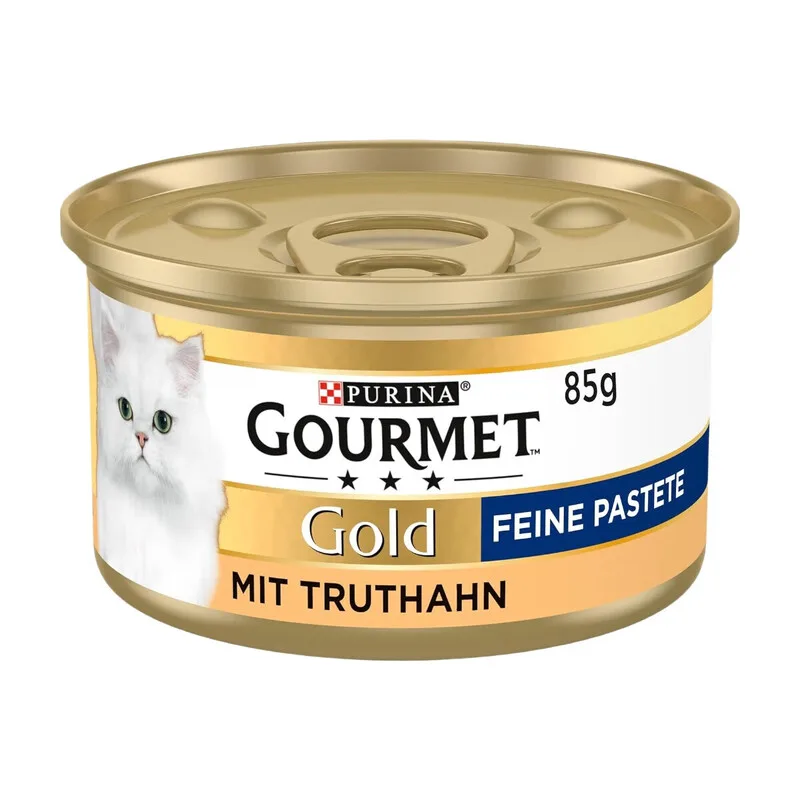 GOURMET Gold Feine Pastete Katzenfutter nass, mit Truthahn, 12er Pack (12 x 85 g) von Purina – Produktfoto