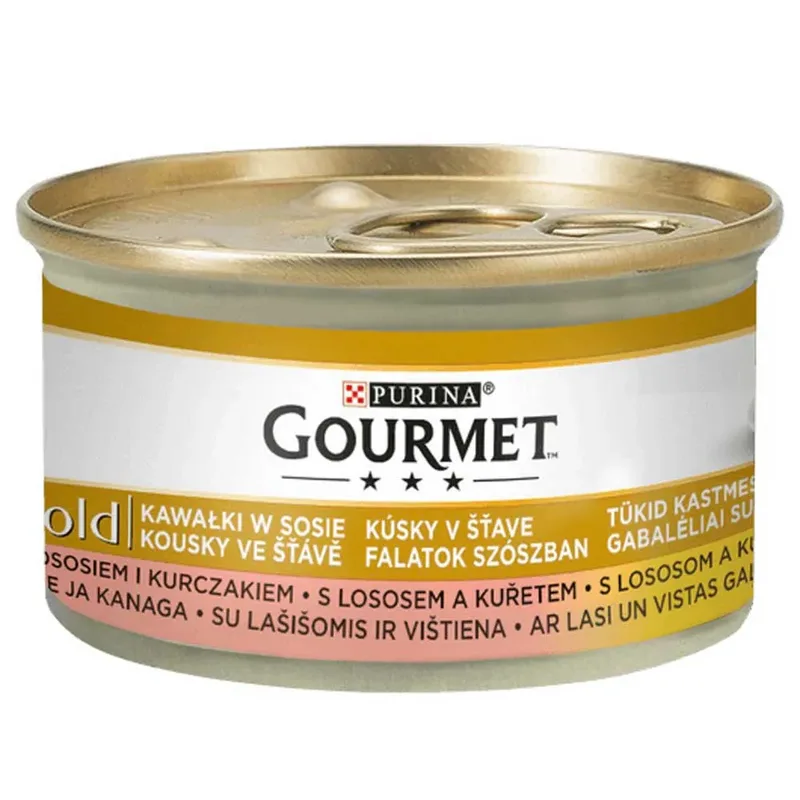 Nourriture Pour Chats Humide Gourmet Au Poulet Et Au Saumon 85g de Purina – photo produit