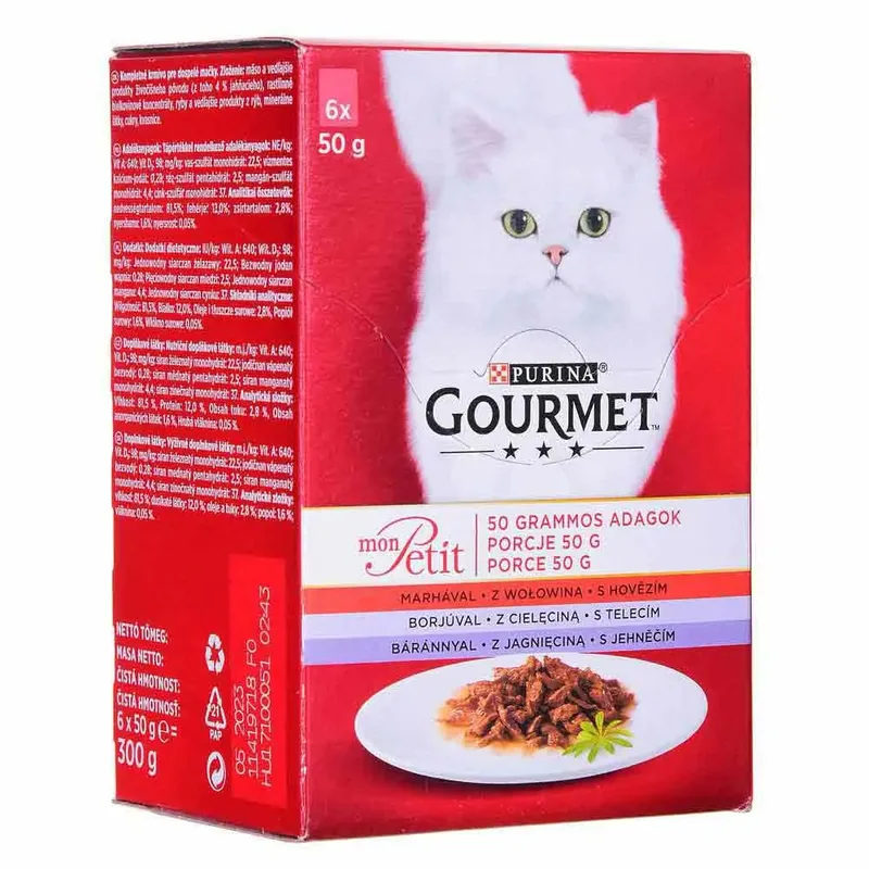 Gourmet Mon Petit Vleesmix Natvoer Voor Katten 50g 6 Eenheden fra Purina – produktbillede