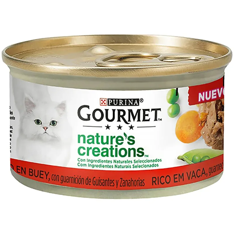 Gourmet Nature Katzenfutter Mit Rind 85g 24 Einheiten von Purina – Produktfoto