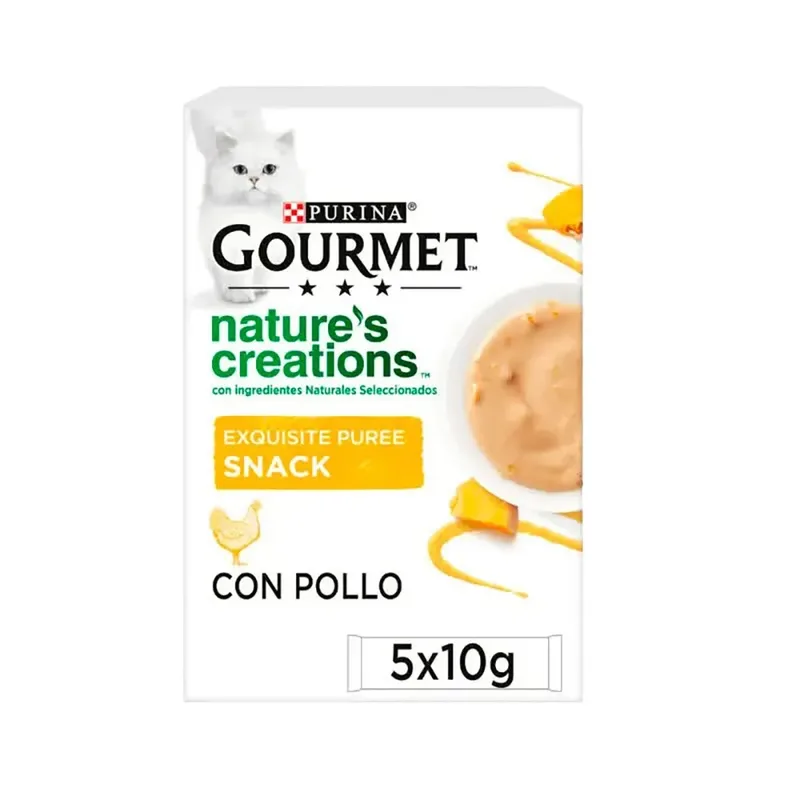 Gourmet Nature Purée De Poulet Nourriture Humide Pour Chats 11x5x10g de Purina – photo produit