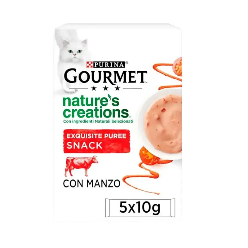 Gourmet Nature Purée Ochse Nassfutter Für Katzen 11x5x10g von Purina – Produktfoto