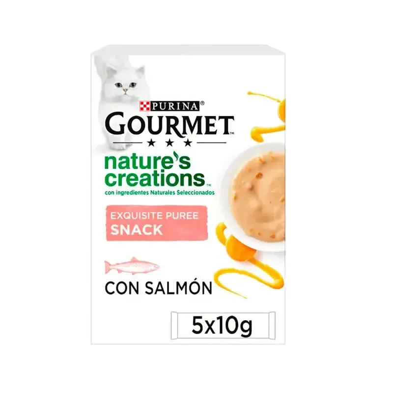 Gourmet Nature Purée Saumon Nourriture Humide Pour Chats 11x5x10g de Purina – photo produit