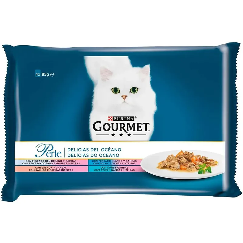 Gourmet Perle Delicatessen Vis Oceaan Doos 4x85g Katten Snack 12 Eenheden by Purina – product photo
