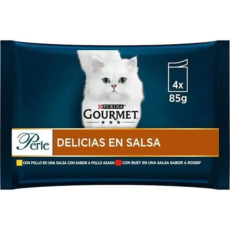 Gourmet Perle Delicias Saus Kip Os 4x85g Katten Snack 12 Eenheden by Purina – product photo