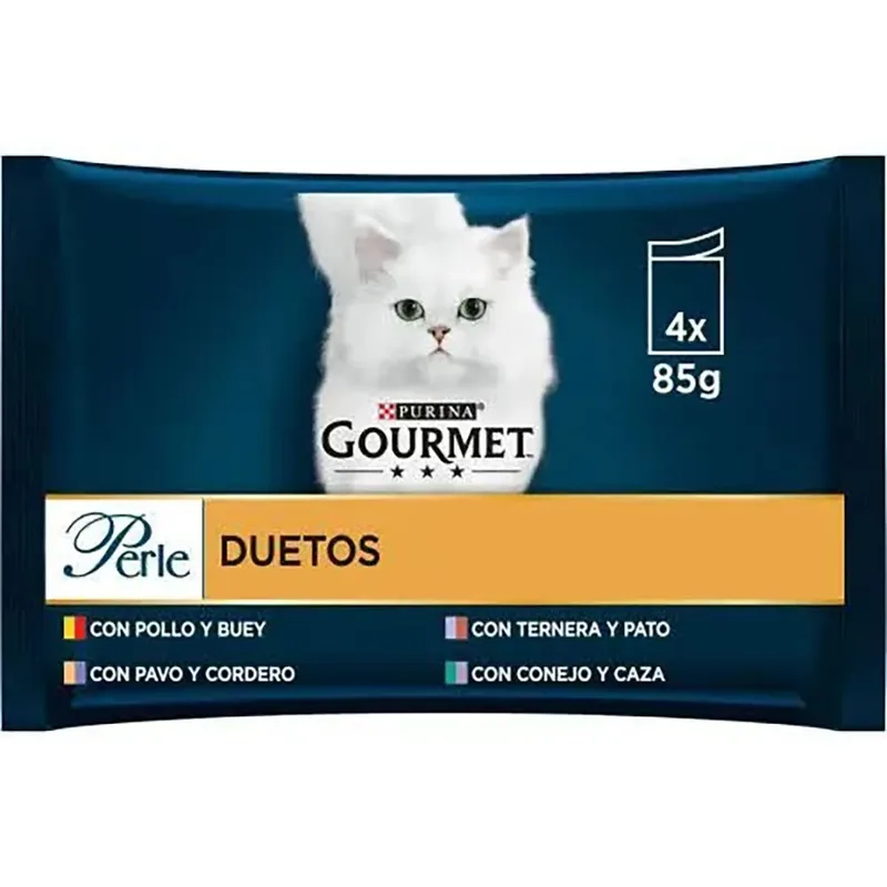 Gourmet Perle Dunne Saus Duo Boerderijvers 4x85g Katten Snack 12 Eenheden by Purina – product photo