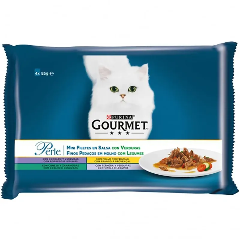 Gourmet Perle Lam Met Groentestrips 48x85g Kattenvoer by Purina – product photo