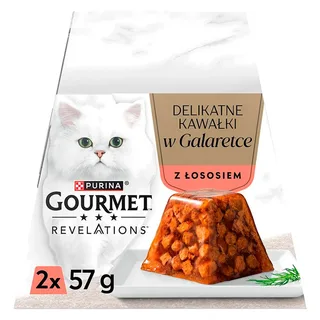 Gourmet Revelations Stukjes In Gelei Met Zalm 2x57g Natvoer Voor Katten by Purina – product photo 1 of 4