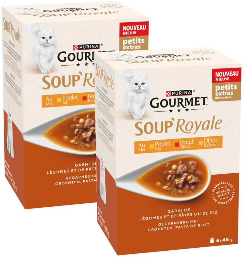 Gourmet Soup Royale Kip Rund Kalkoen - Multipack - Katten Natvoer - 2x (6x45g) by Purina – product photo