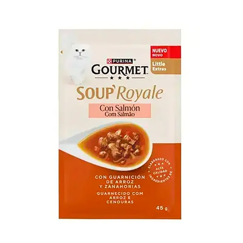Gourmet Soup Royale Lachs Nassfutter Für Katzen 30x45g von Purina – Produktfoto