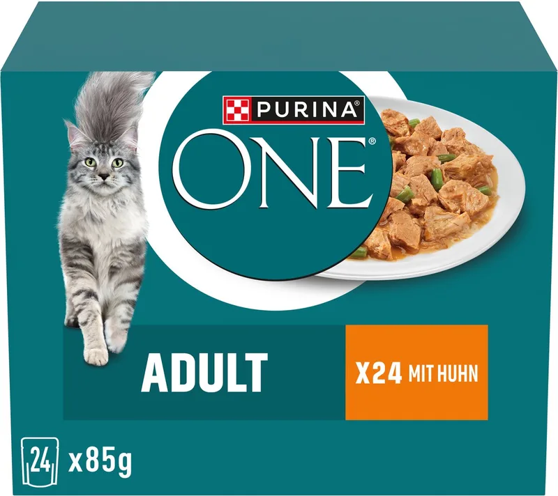ONE Adult Cat Food Multipack with Chicken and Green Beans (1 x 24 x 85g) by Purina – product photo
