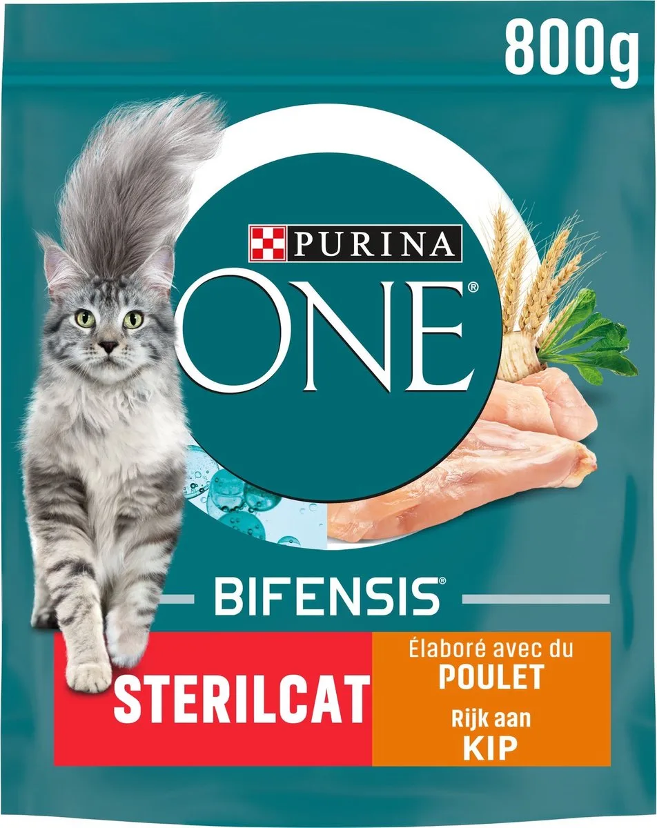 ONE Adult Sterilcat Kip - Tarwe 8x 800 gr de Purina – photo produit