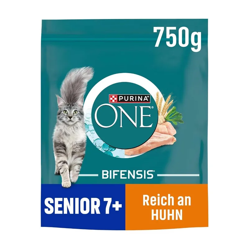 ONE BIFENSIS Senior 7+ Trockenfutter für Katzen, reich an Huhn - 6 x 750 g - Für gesundes Altern van Purina – productfoto