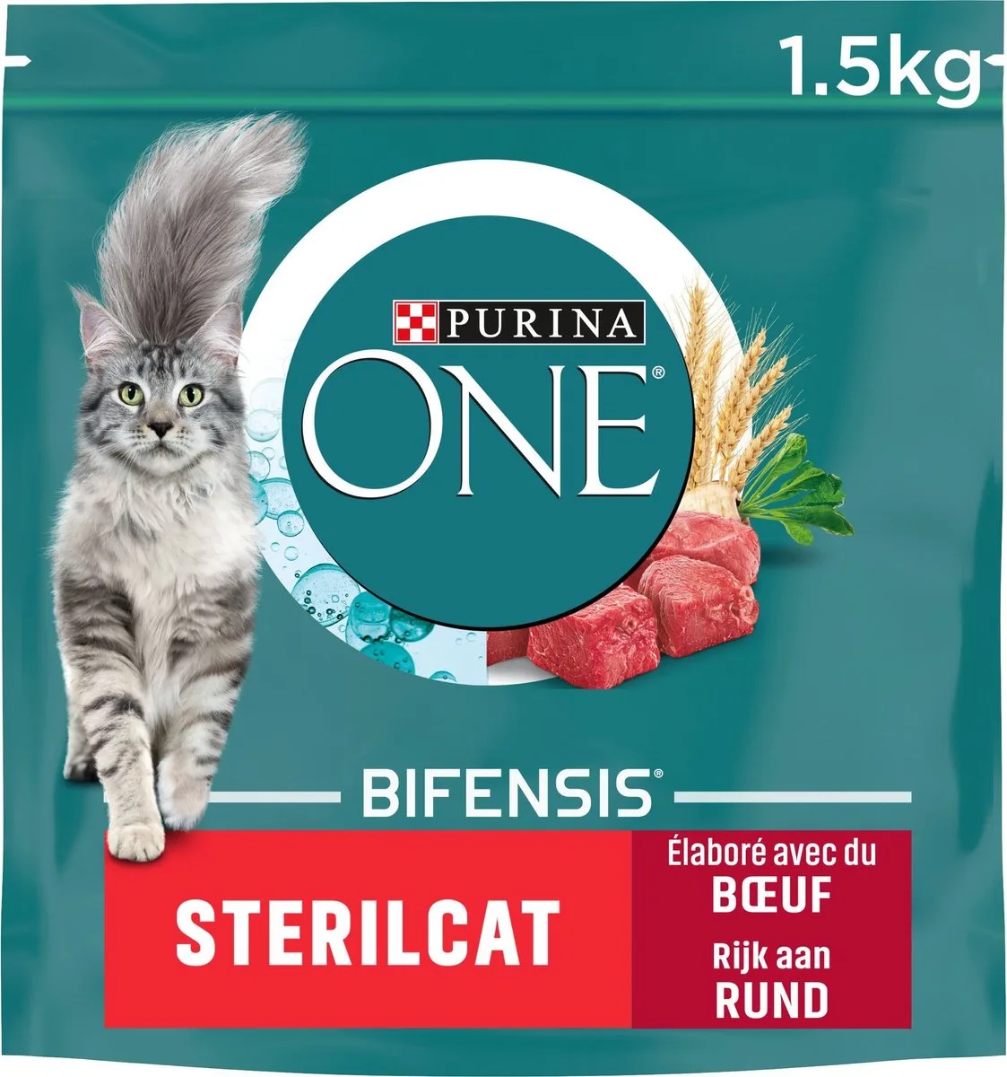 one - Bifensis sterilcat Rund & tarwe - 3x 1.5kg de Purina – photo produit
