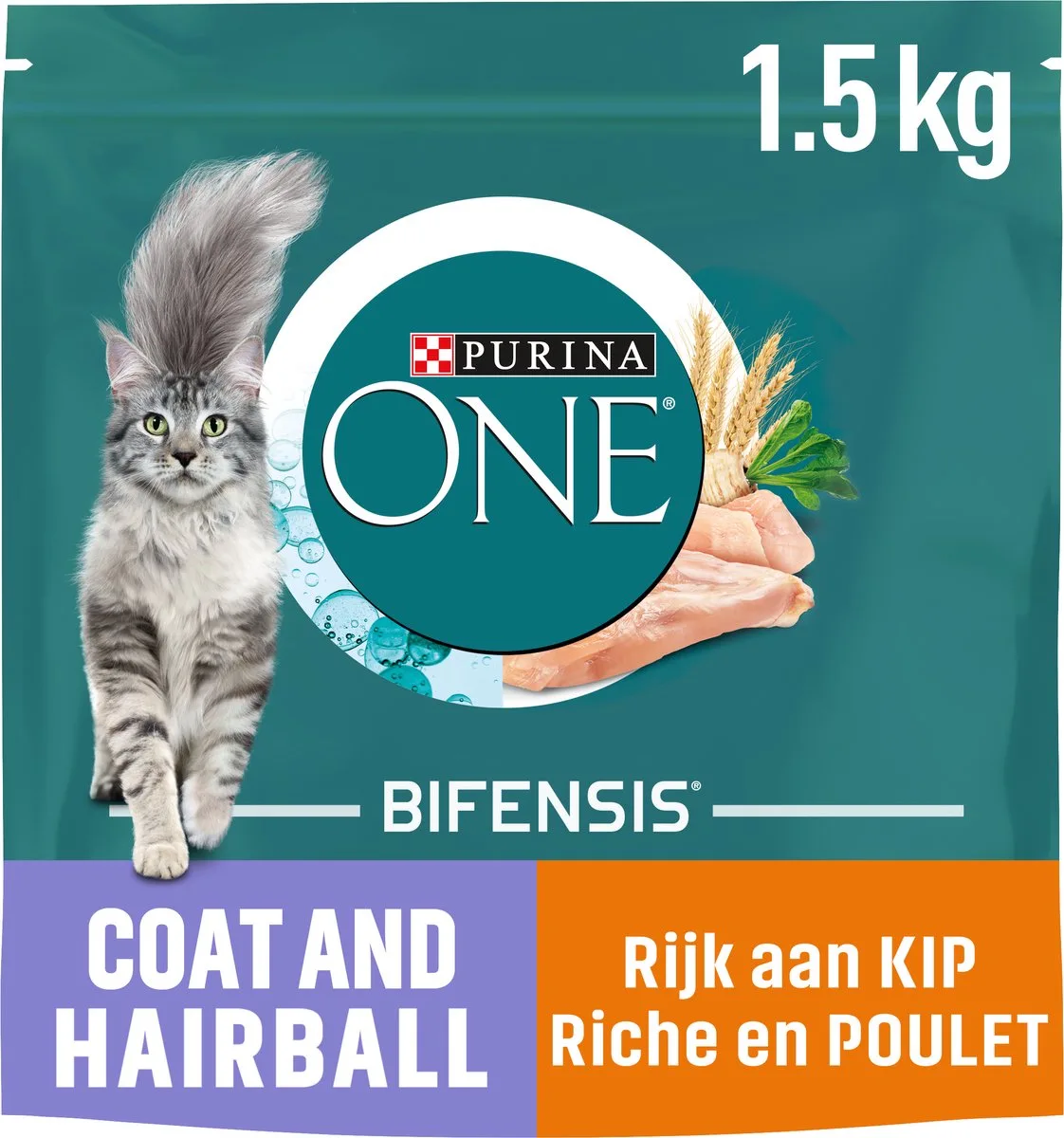 ONE Coat & Hairball voor katten- 3x 1.5kg de Purina – photo produit