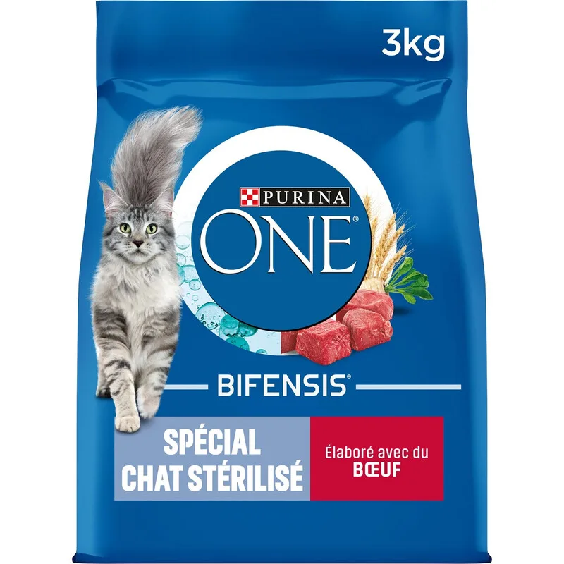 ONE Complete Croquettes pour Chat Adulte, Saveur Bœuf, Sachet de 3 kg de Purina – photo produit