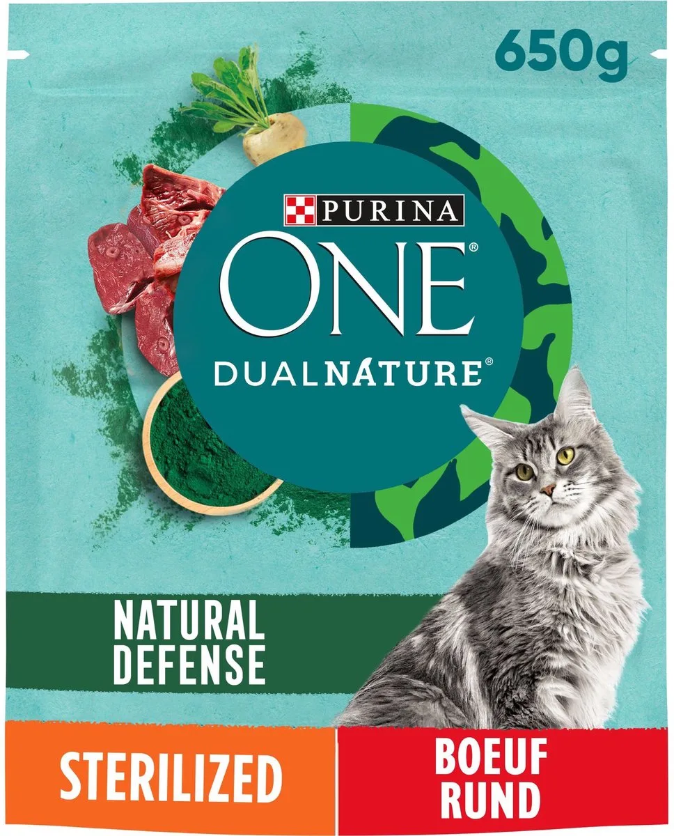 ONE DUAL NATURE 8x 650G STERILISED RUND van Purina – productfoto