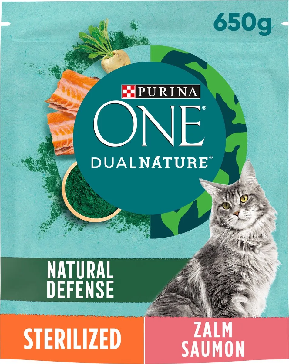 ONE DUAL NATURE 8x 650G STERILISED ZALM van Purina – productfoto