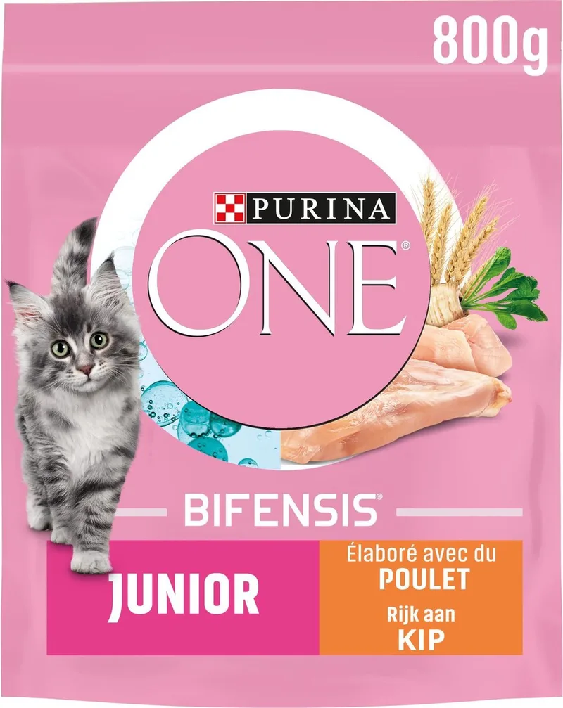 ONE Junior - Kattenvoer - Kip & Volkoren Granen - 8x 750g de Purina – photo produit