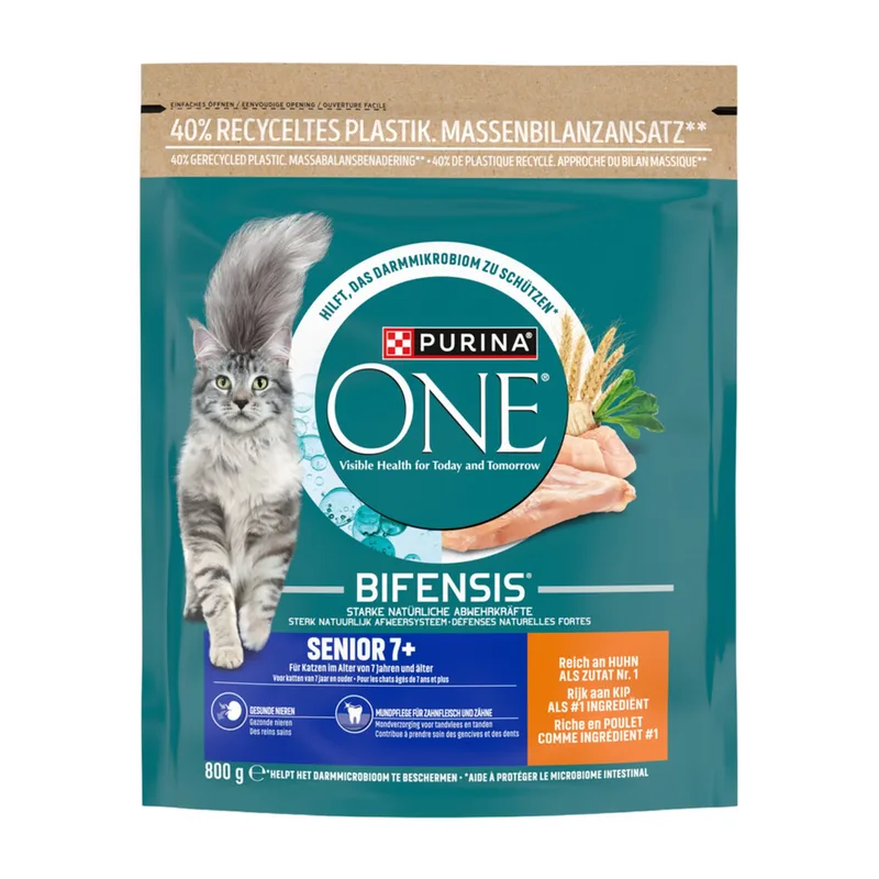 ONE Senior Kattenvoer Kip & Volkoren Granen 800 g van Purina – productfoto