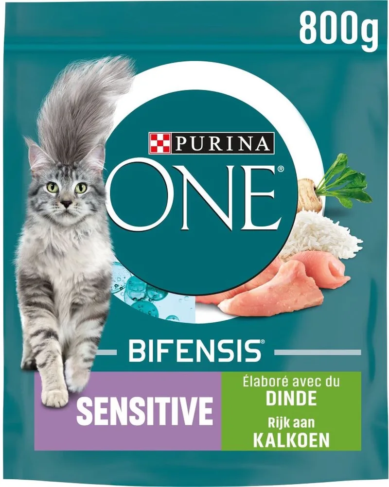 One Sensitive - Kalkoen/Rijst - Kattenvoer - 4x 800 g by Purina – product photo