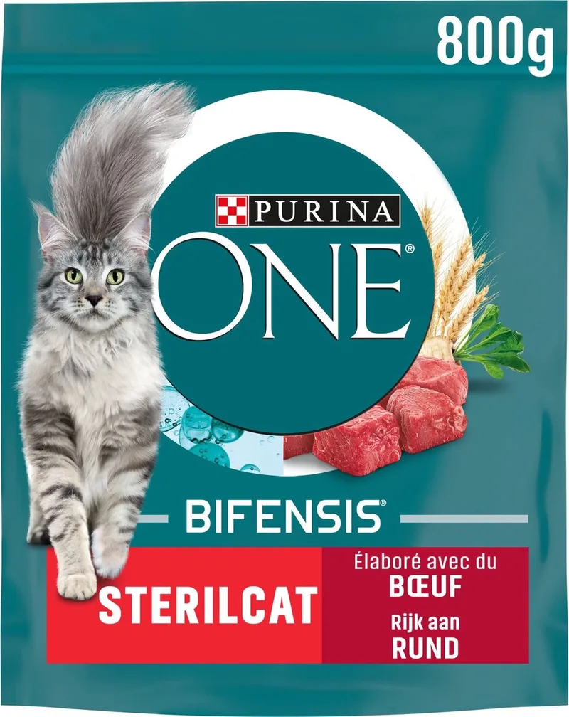 ONE Sterilcat - Rund/Granen - Kattenvoer - 8x 800 g by Purina – product photo