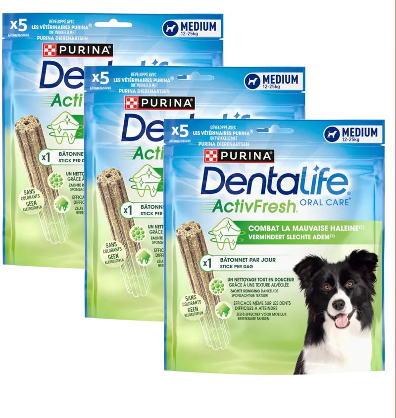 Oral Care ActivFresh Medium 12-25kg - Multipack - Hondensnacks - 345g (3x115g) by Purina – product photo