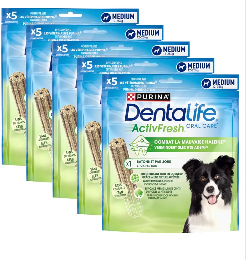 Oral Care ActivFresh Medium 12-25kg - Multipack - Hondensnacks - 575g (5x115g) by Purina – product photo