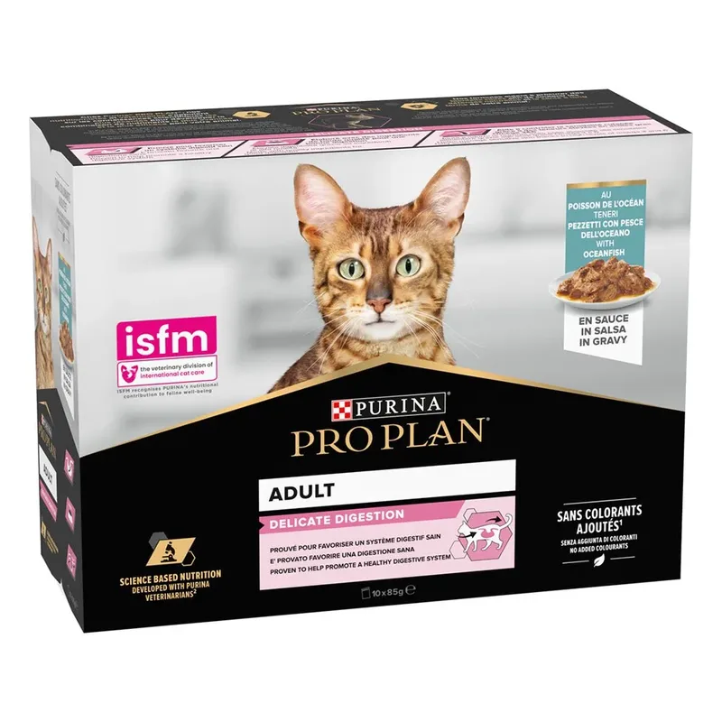 Pro Plan Delicate Ocean Fish 10x85g Kattenvoer de Purina – photo produit