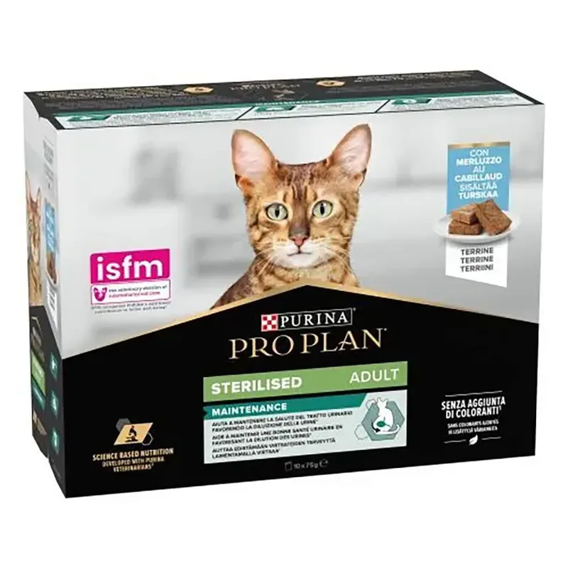 Pro Plan Gesteriliseerd Kattenvoer Met Kabeljauw 75g 10 Eenheden by Purina – product photo