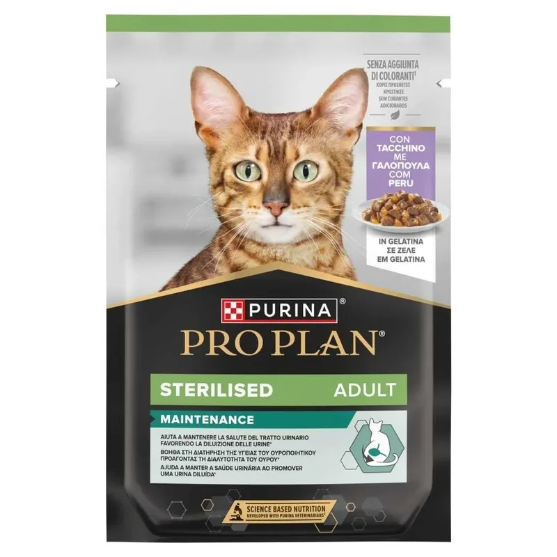 Pro Plan Sterilised à La Dinde En Gelée Nourriture Humide Pour Chats 85g de Purina – photo produit
