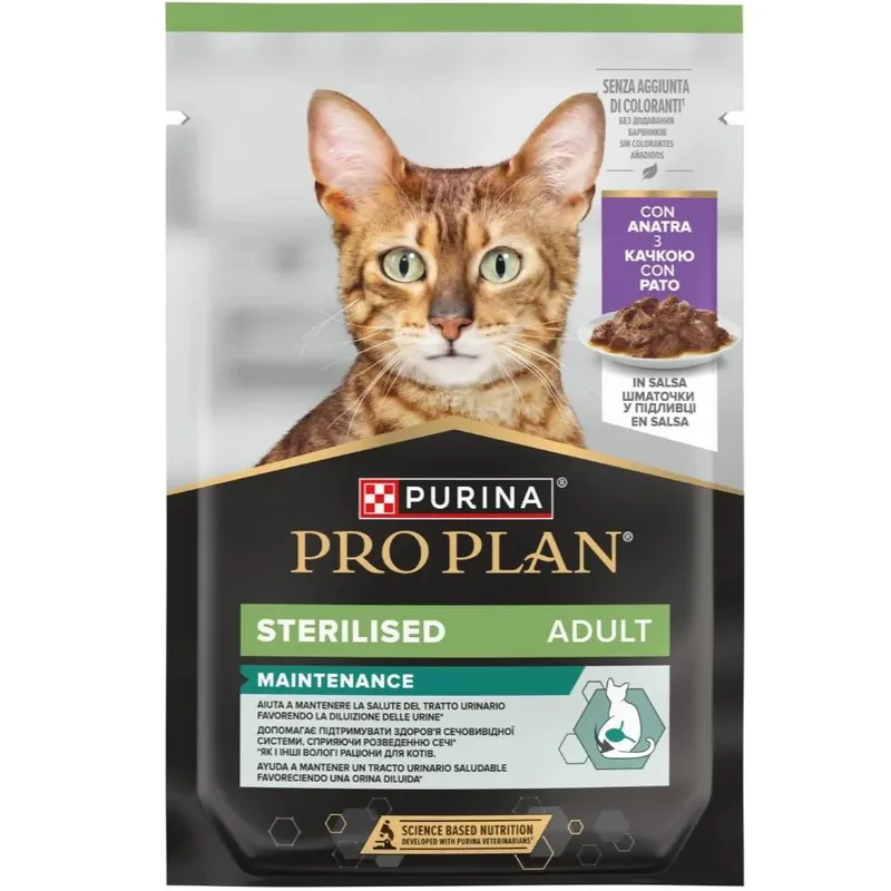 Pro Plan Nourriture Humide Pour Chats Adultes Stérilisés Au Canard 26x85g de Purina – photo produit