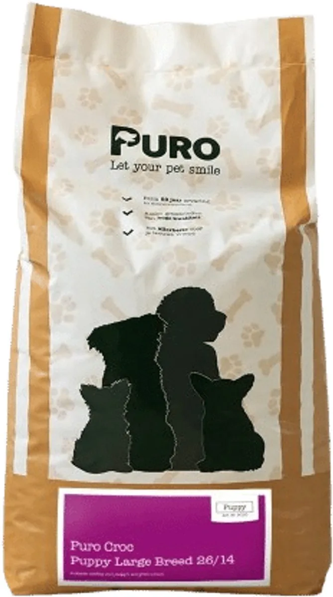 Puro Croc Premium - Puppy Large Breed 26/14 - Krokante hondenbrokken - 10 kg by Puro Petfood – product photo