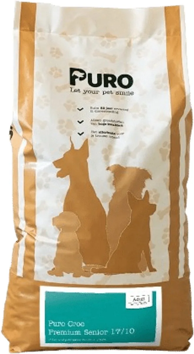 Puro Croc Premium - Senior 17/10 - 15 kg - Krokante hondenbrokken de Puro Petfood – photo produit