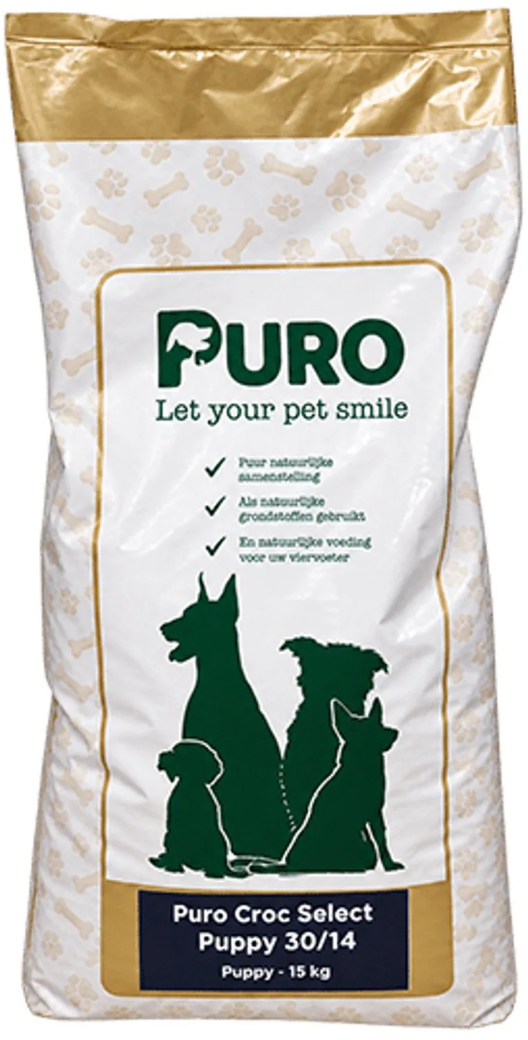 Puro Croc Select - Puppy 30/14 - Krokante hondenbrokken - 15 kg by Puro Petfood – product photo