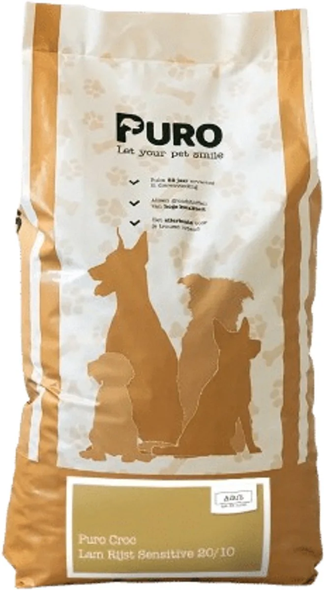 Puro Croc Sensitive - Lam Rijst 20/10 - 15 kg - Krokante hondenbrokken by Puro Petfood – product photo