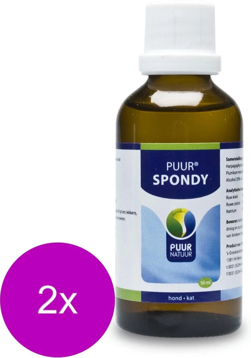 Natuur Spondy - Supplement - Gewrichten - Spieren - 2 x 50 ml van Puur – productfoto