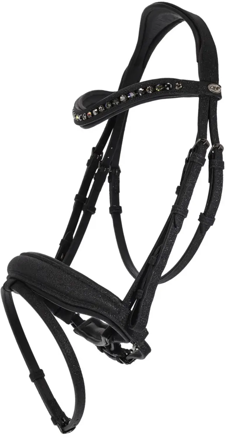 Anatomische ruiterriem QHP Glitter de QHP en Noir – photo produit