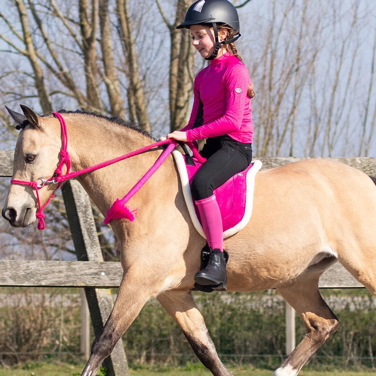 Bareback pad - Full de QHP en Fuchsia – photo produit