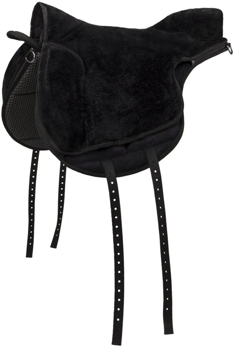 Bareback Pad Super soft Zwart/Zwart - Shetlander från QHP i Svart – produktbild
