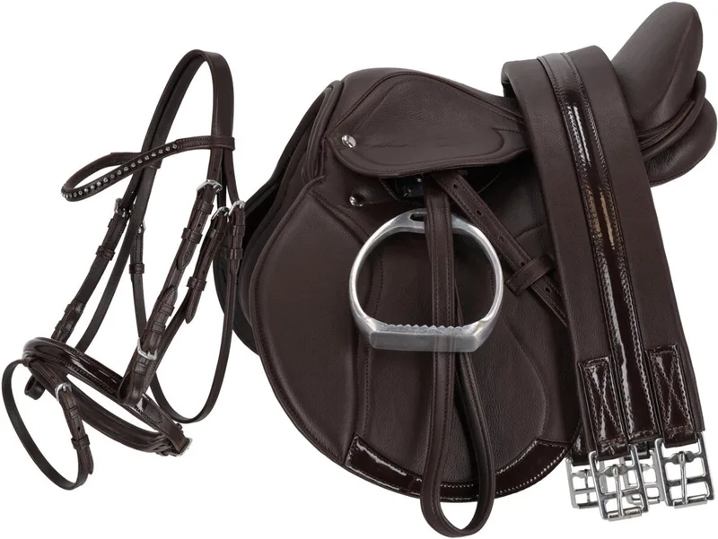 Complete zadel set Melbourne von QHP in Braun – Produktfoto