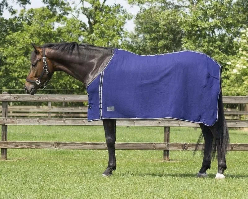 Deken fleece basic zonder singels Navy - 165 - Zweetdeken by QHP in Blue – product photo