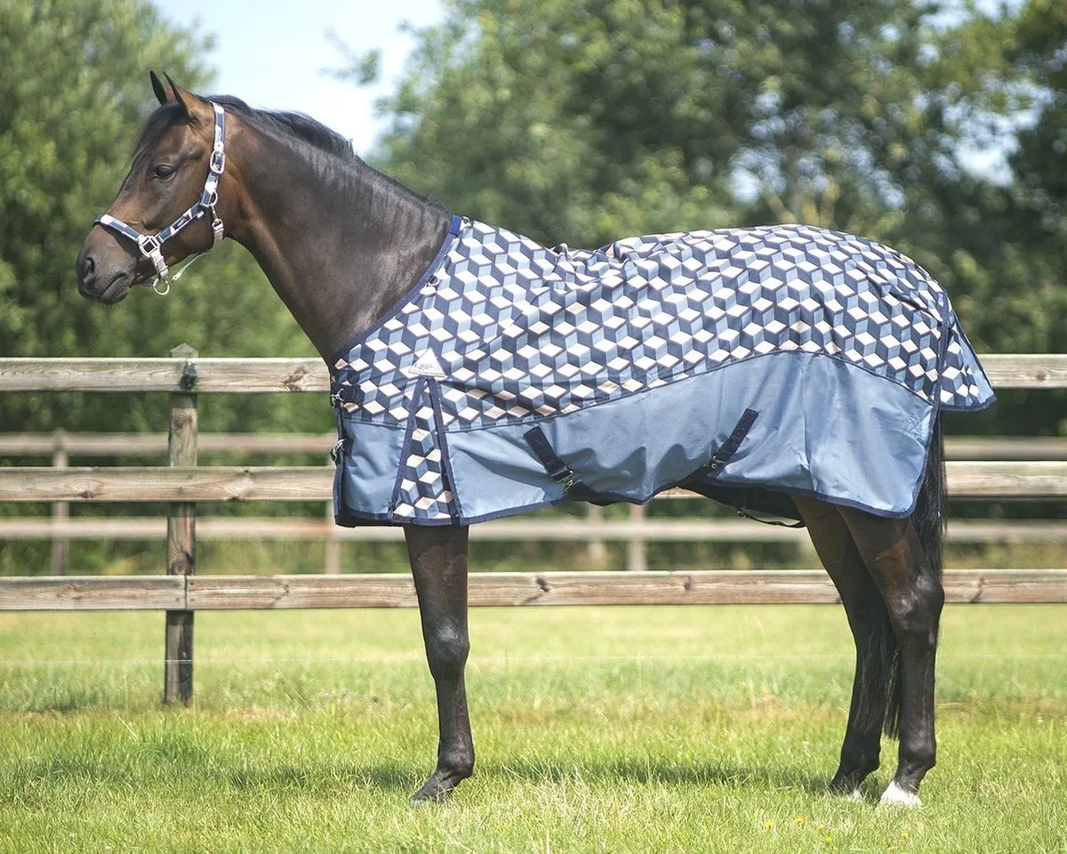 Deken turnout collection fleece voering 70/100 cm de QHP en Hexagon – photo produit