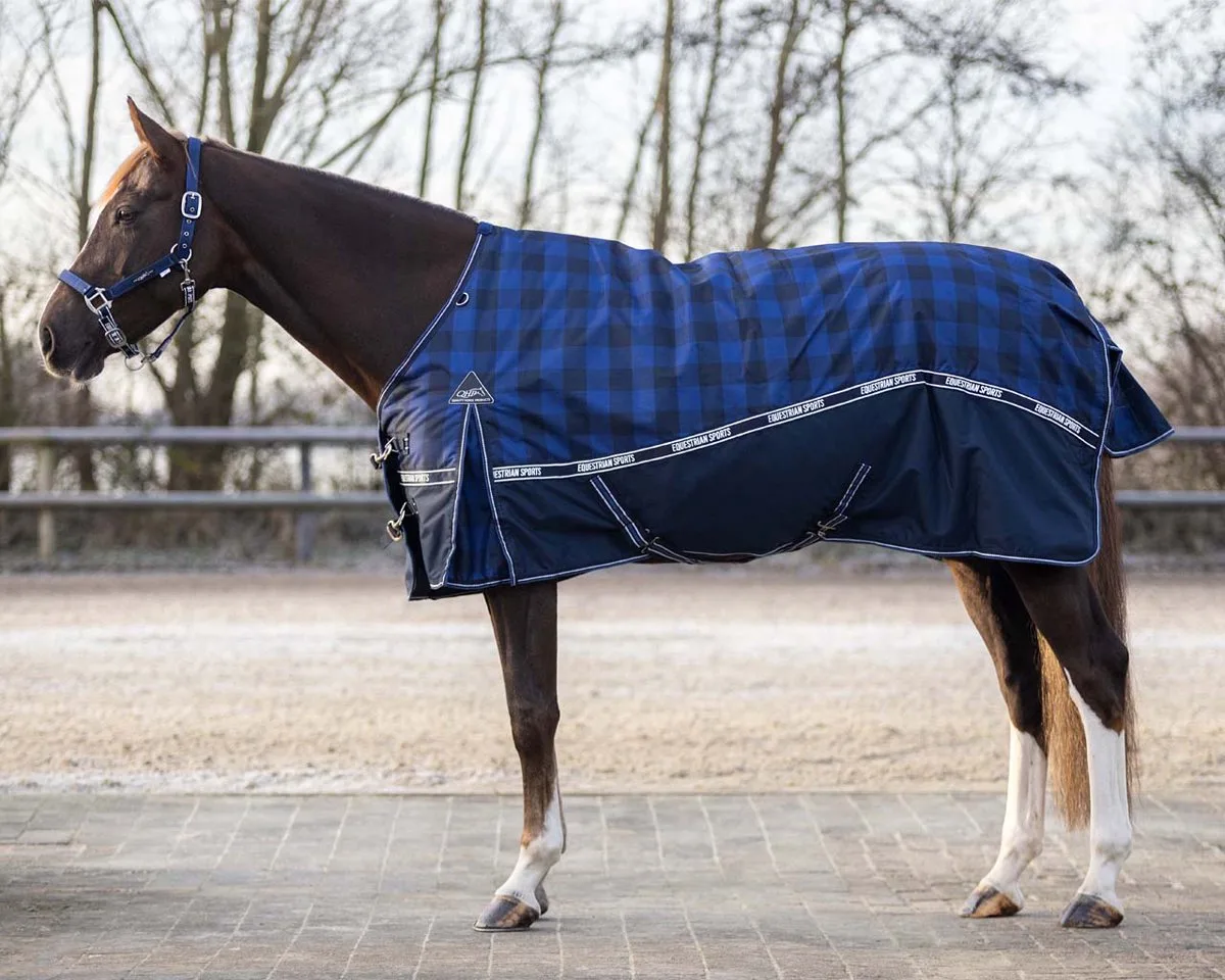 Deken Turnout Fleece 0gr - 205 de QHP en Bleu foncé – photo produit