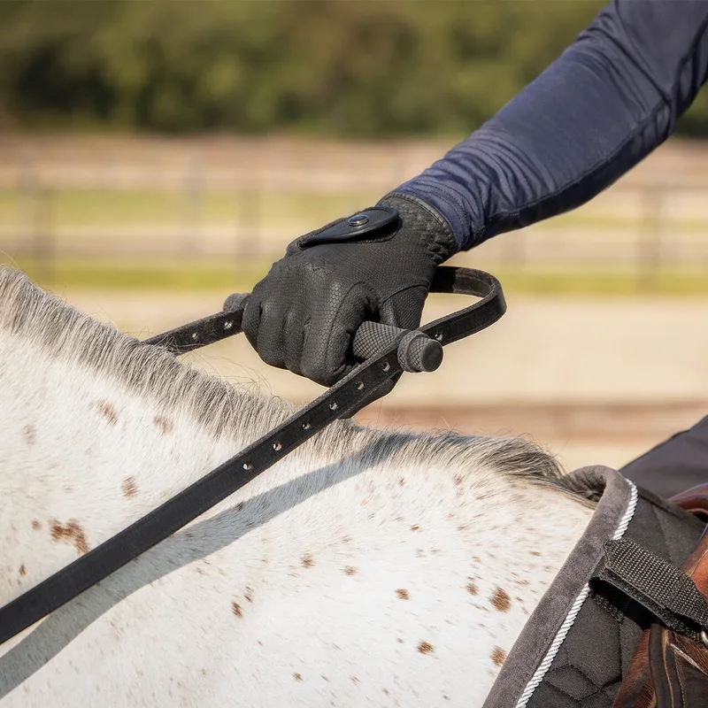 Eén hand teugel - Pony by QHP in Black – product photo