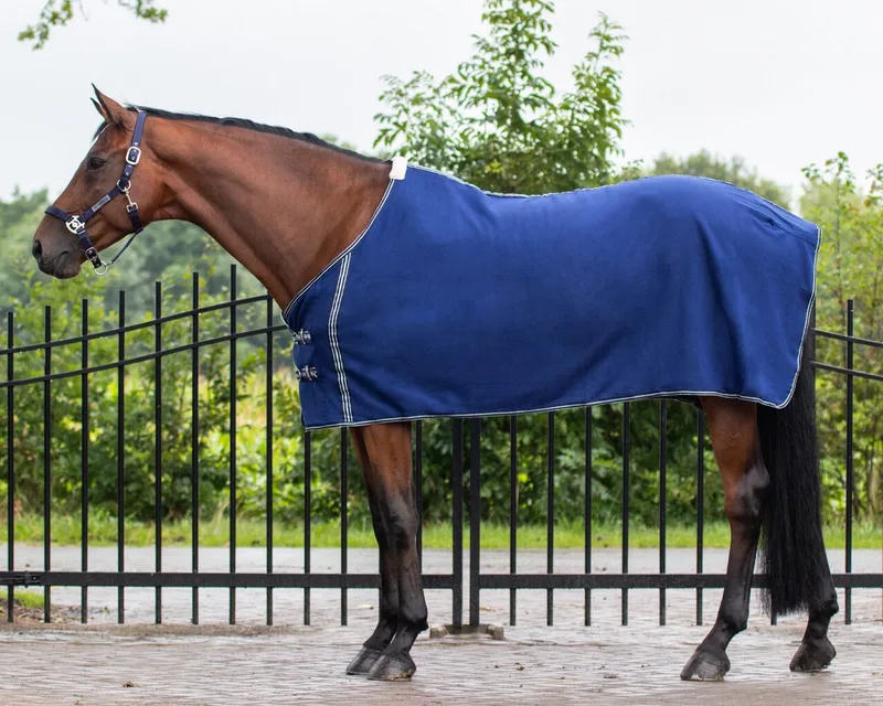 FLEECEDEKEN BASIC ZONDER SINGELS by QHP in Dark blue – product photo